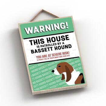 P4480 - Bassett Hound The Works Of K Pearson Dog Breed Illustration Plaque à suspendre en bois 2