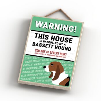 P4480 - Bassett Hound The Works Of K Pearson Dog Breed Illustration Plaque à suspendre en bois 4