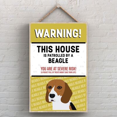 P4481 - Beagle The Works Of K Pearson Razza di cane Illustrazione Targa da appendere in legno