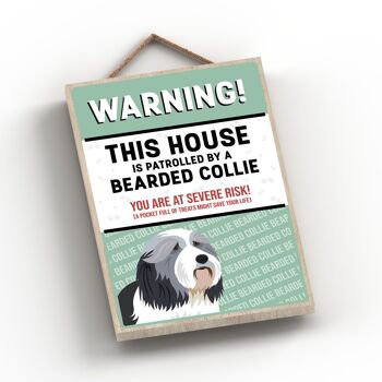 P4482 - Bearded Collie The Works Of K Pearson Dog Breed Illustration Plaque à suspendre en bois 2