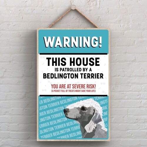 P4483 - Bedlington Terrier The Works Of K Pearson Dog Breed Illustration Wooden Hanging Plaque