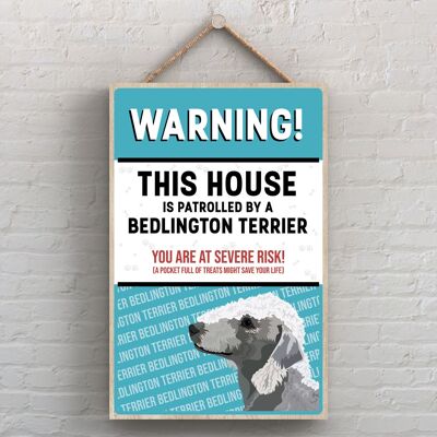 P4483 – Bedlington Terrier The Works of K Pearson Dog Breed Illustration Holzschild zum Aufhängen