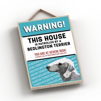 P4483 - Bedlington Terrier The Works Of K Pearson Dog Breed Illustration Plaque à suspendre en bois 2