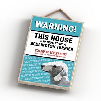 P4483 - Bedlington Terrier The Works Of K Pearson Dog Breed Illustration Plaque à suspendre en bois 4