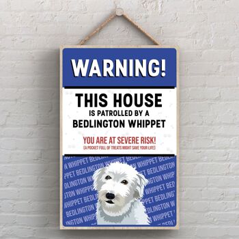P4484 - Bedlington Whippet The Works Of K Pearson Dog Breed Illustration Plaque à suspendre en bois 1