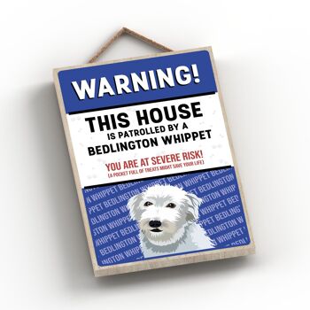 P4484 - Bedlington Whippet The Works Of K Pearson Dog Breed Illustration Plaque à suspendre en bois 2
