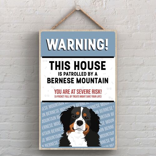 P4485 - Bernese Mountain Dog The Works Of K Pearson Dog Breed Illustration Wooden Hanging Plaque