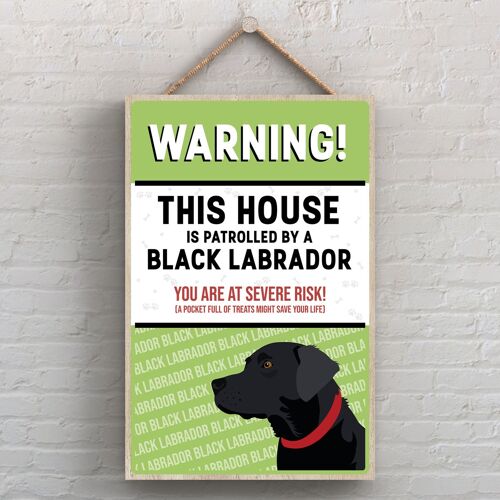P4486 - Black Labrador The Works Of K Pearson Dog Breed Illustration Wooden Hanging Plaque