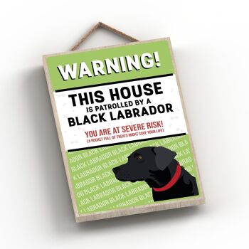 P4486 - Labrador noir The Works Of K Pearson Dog Breed Illustration Plaque à suspendre en bois 2