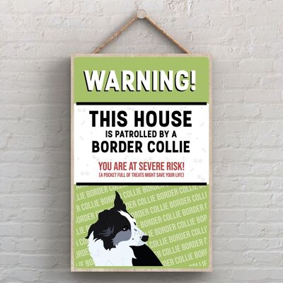 P4487 - Border Collie The Works Of K Pearson Dog Breed Illustration Wooden Hanging Plaque