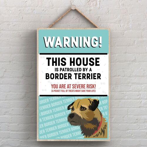 P4488 - Border Terrier The Works Of K Pearson Dog Breed Illustration Wooden Hanging Plaque