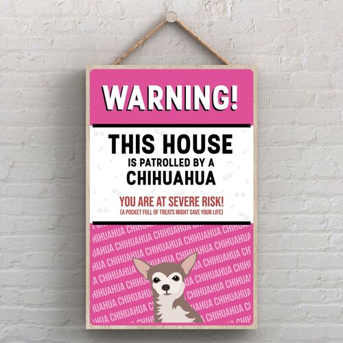 P4492 - Chihuahua Works Of K Pearson Dog Breed Illustration Wooden Hanging Plaque