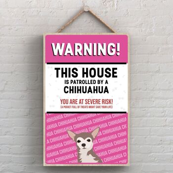 P4492 - Chihuahua Works Of K Pearson Dog Breed Illustration Plaque à suspendre en bois 1