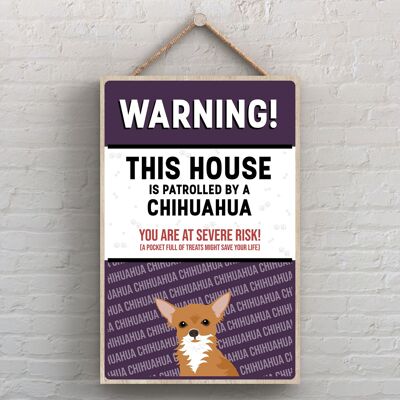 P4493 - Chihuahua Works Of K Pearson Dog Breed Illustration Wooden Hanging Plaque