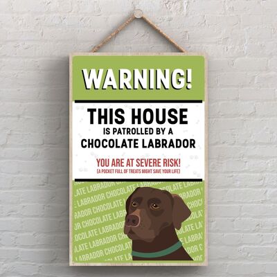 P4494 – Chocolate Labrador Works Of K Pearson Dog Breed Illustration Holzschild