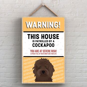 P4496 - Cockapoo Brown Works Of K Pearson Dog Breed Illustration Plaque à suspendre en bois 1