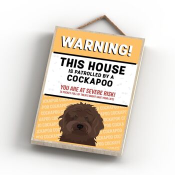 P4496 - Cockapoo Brown Works Of K Pearson Dog Breed Illustration Plaque à suspendre en bois 4