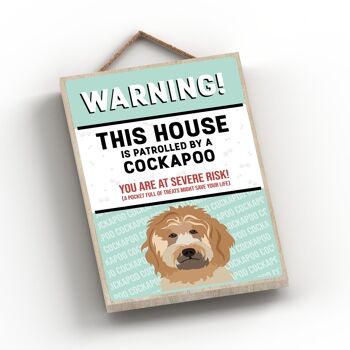 P4497 - Cockapoo Gold Works Of K Pearson Dog Breed Illustration Plaque à suspendre en bois 2