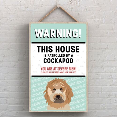 P4497 - Cockapoo Gold Works Of K Pearson Dog Breed Illustration Wooden Hanging Plaque