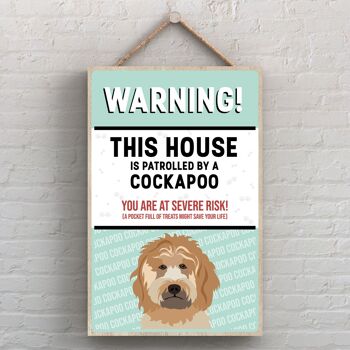 P4497 - Cockapoo Gold Works Of K Pearson Dog Breed Illustration Plaque à suspendre en bois 1