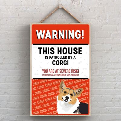 P4500 - Corgi Works Of K Pearson Dog Breed Illustration Wooden Hanging Plaque