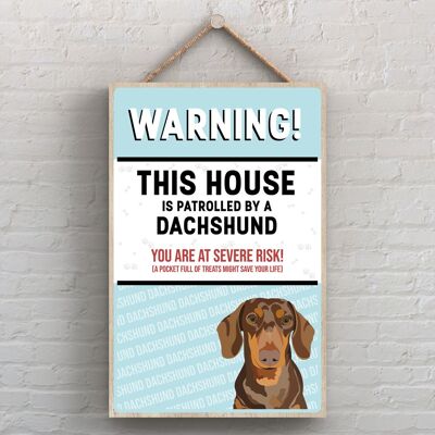 P4501 - Dachshund Works Of K Pearson Dog Breed Illustration Wooden Hanging Plaque
