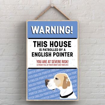 P4505 - English Pointer Works Of K Pearson Dog Breed Illustration Plaque à suspendre en bois 1