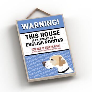 P4505 - English Pointer Works Of K Pearson Dog Breed Illustration Plaque à suspendre en bois 2