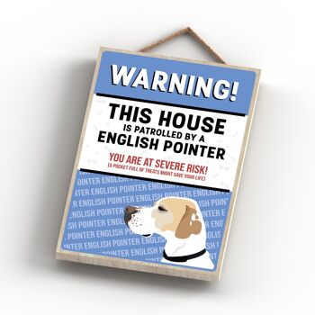 P4505 - English Pointer Works Of K Pearson Dog Breed Illustration Plaque à suspendre en bois 4