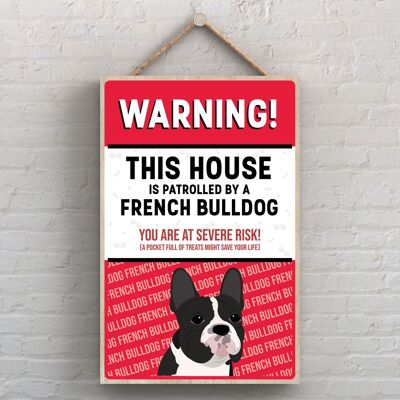 P4506 - French Bulldog Works Of K Pearson Dog Breed Illustration Wooden Hanging Plaque