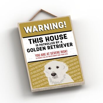 P4508 - Golden Retriever Works Of K Pearson Dog Breed Illustration Plaque en bois 2