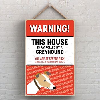 P4510 - Greyhound Works Of K Pearson Dog Breed Illustration Plaque à suspendre en bois 1