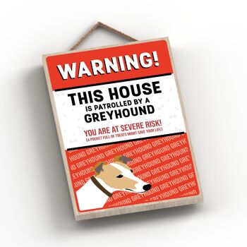 P4510 - Greyhound Works Of K Pearson Dog Breed Illustration Plaque à suspendre en bois 2