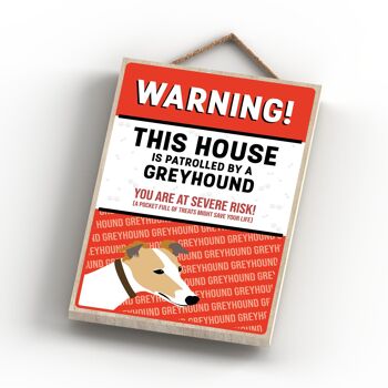 P4510 - Greyhound Works Of K Pearson Dog Breed Illustration Plaque à suspendre en bois 4