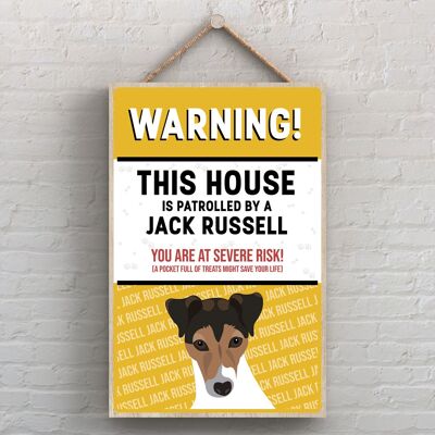 P4512 - Jack Russell Works Of K Pearson Razza di cane Illustrazione Targa da appendere in legno