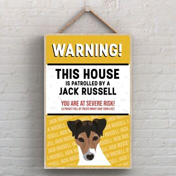 P4512 - Jack Russell Works Of K Pearson Dog Breed Illustration Plaque à suspendre en bois 1