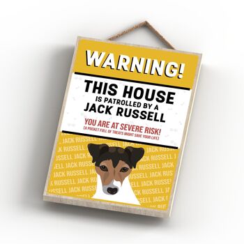 P4512 - Jack Russell Works Of K Pearson Dog Breed Illustration Plaque à suspendre en bois 4