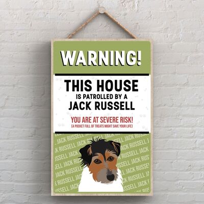 P4513 - Jack Russell Works Of K Pearson Razza di cane Illustrazione Targa da appendere in legno
