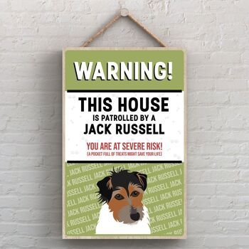 P4513 - Jack Russell Works Of K Pearson Dog Breed Illustration Plaque à suspendre en bois 1