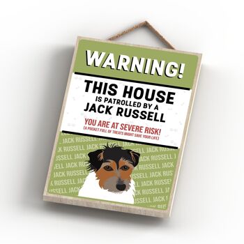 P4513 - Jack Russell Works Of K Pearson Dog Breed Illustration Plaque à suspendre en bois 4