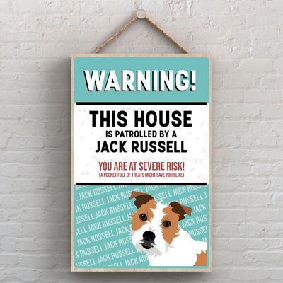 P4514 – Jack Russell Works of K Pearson Dog Breed Illustration Holzschild zum Aufhängen