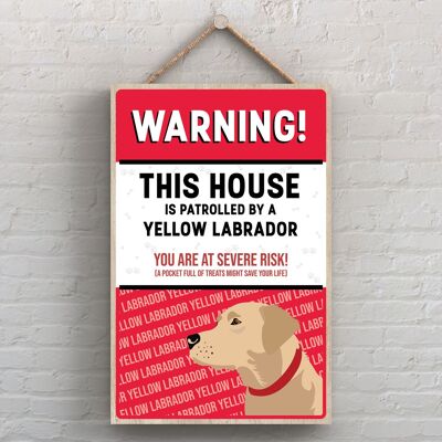 P4516 - Labrador Yellow Works Of K Pearson Razza di cane Illustrazione Targa da appendere in legno