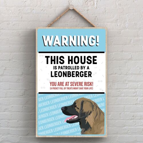 P4517 - Leonburger Works Of K Pearson Dog Breed Illustration Wooden Hanging Plaque