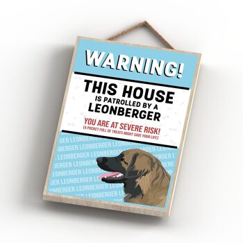 P4517 - Leonburger Works Of K Pearson Dog Breed Illustration Plaque à suspendre en bois 4