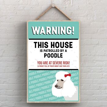 P4518 - Poodle Works Of K Pearson Dog Breed Illustration Plaque à suspendre en bois 1