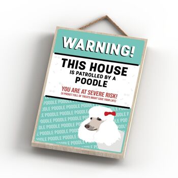 P4518 - Poodle Works Of K Pearson Dog Breed Illustration Plaque à suspendre en bois 4