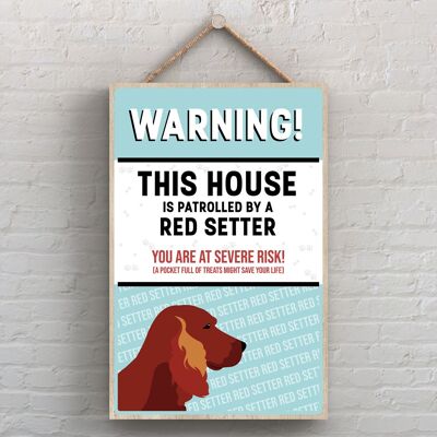P4520 - Red Setter Works Of K Pearson Dog Breed Illustration Holzschild zum Aufhängen