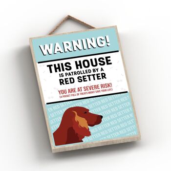 P4520 - Red Setter Works Of K Pearson Dog Breed Illustration Plaque à suspendre en bois 2