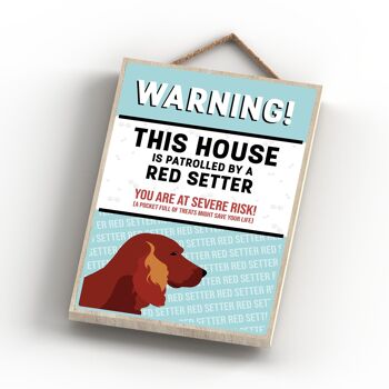 P4520 - Red Setter Works Of K Pearson Dog Breed Illustration Plaque à suspendre en bois 4