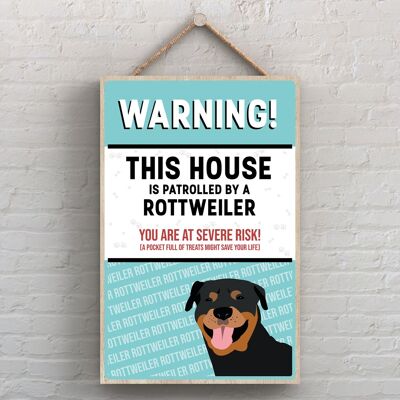 P4521 - Rottweiler Works Of K Pearson Dog Breed Illustration Wooden Hanging Plaque